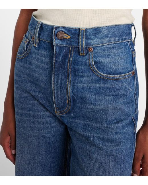 Jeans Flared A Vita Alta di Chloé in Blue