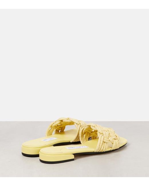 Jimmy Choo Metallic Pantoletten Chara Aus Raffiabast