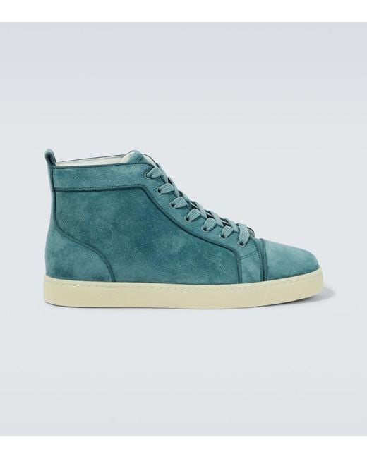 Baskets Louis En Daim Christian Louboutin pour homme en coloris Blue