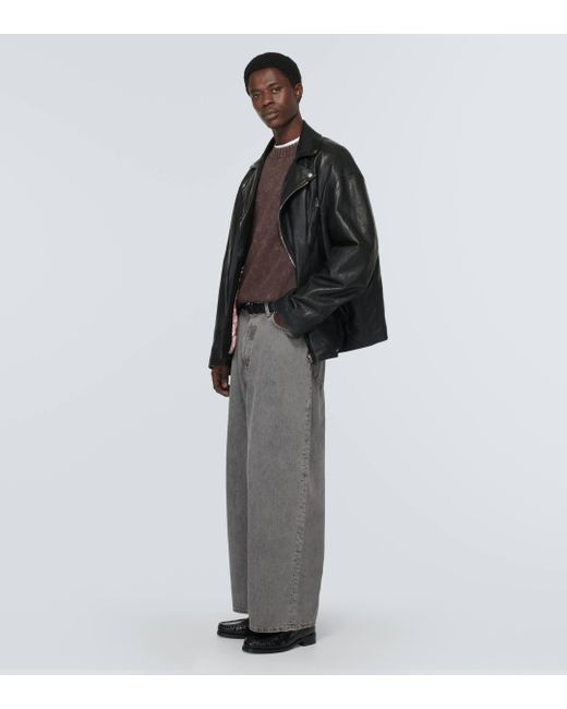 Acne Gray Low-rise Wide-leg Jeans for men