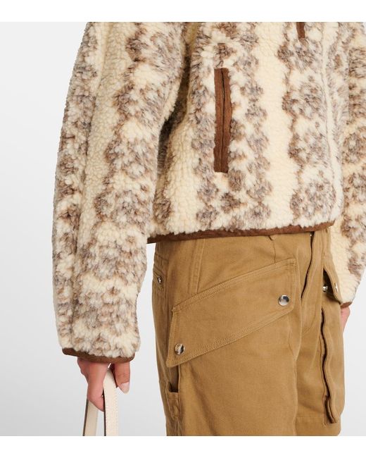 Pullover Marie Con Mezza Zip di Isabel Marant in Natural
