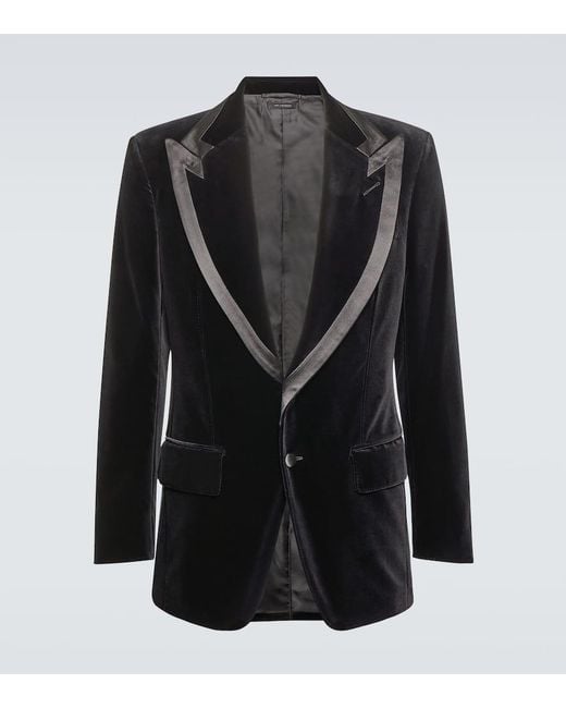 Tom Ford Black Atticus Velvet Suit Jacket for men