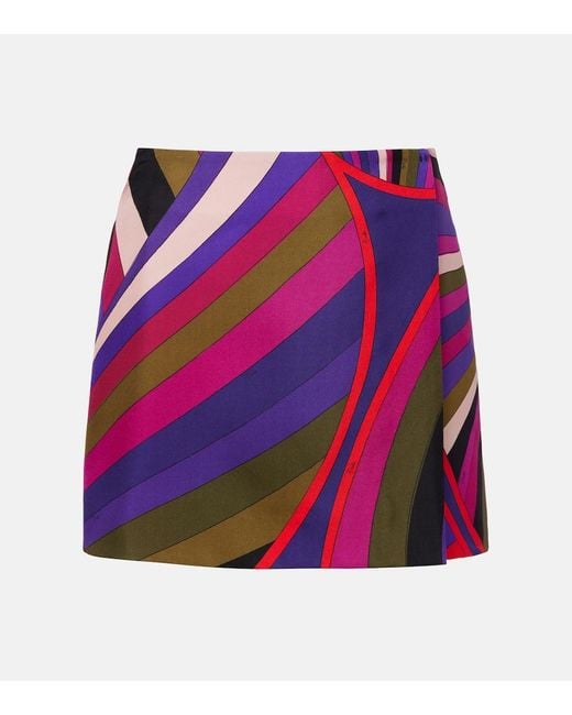 Emilio Pucci Pink Wickelrock Iride Aus Seide