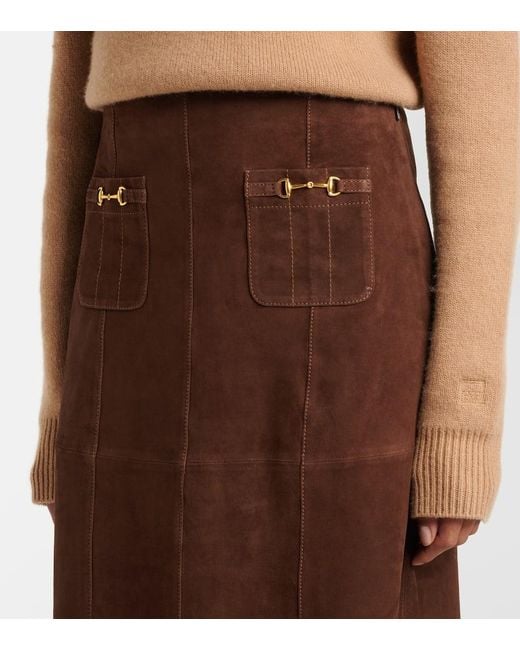 Rixo Brown Midirock Edwina Aus Veloursleder