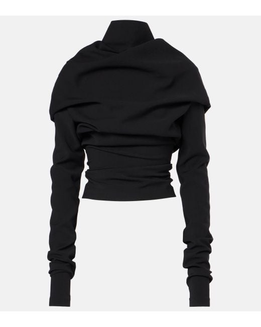 Acne Black Tabil Draped Top