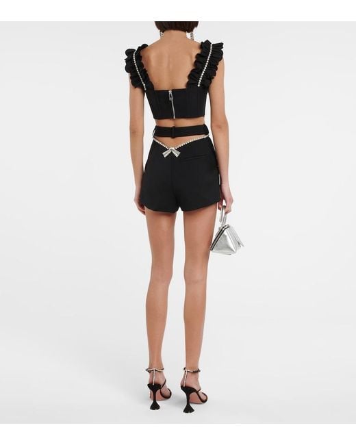 Area Black Poplin Ruffle Bustier