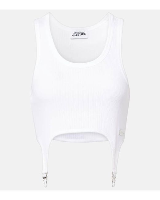 Jean Paul Gaultier White Bustier-Top Aus Baumwoll-Jersey
