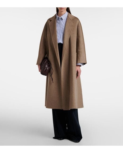 Max Mara Brown Ludmilla Cashmere Wrap Coat