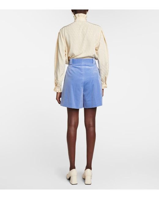 Blazé Milano Blue Fell Velvet Shorts