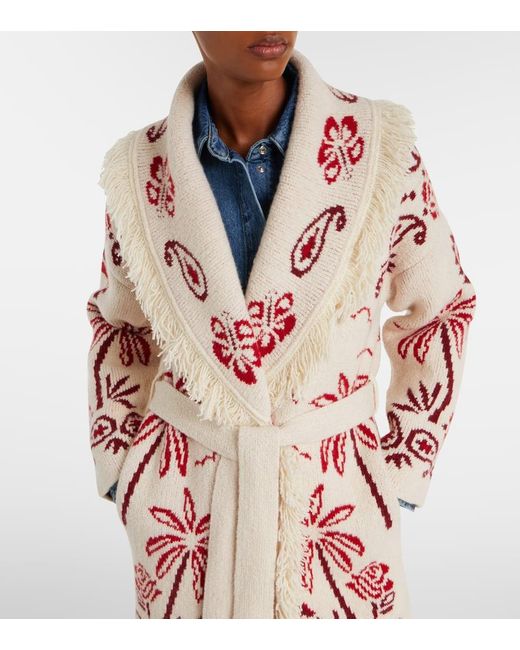 Alanui Red Glimpse Of Eden Coat