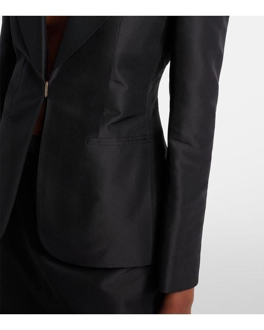 Gucci Black Silk Faille Blazer