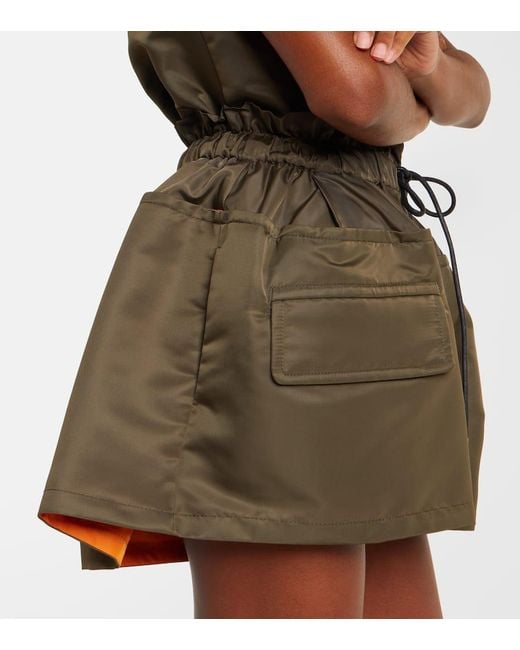 Sacai Green Technical Twill Shorts