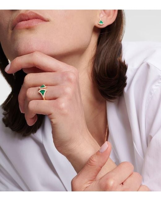 BVLGARI White Ring Divas' Dream Aus 18Kt Rosegold Mit Diamanten Und Malachit
