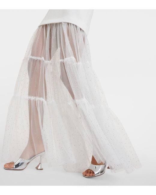 Rebecca Vallance White Bridal Mirabella Tulle And Crepe Gown
