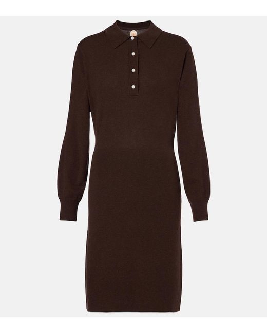 Jardin Des Orangers Brown Knitted Wool And Cashmere Polo Dress