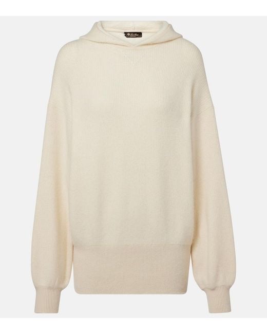 Loro Piana White Mersey Cashmere Hoodie
