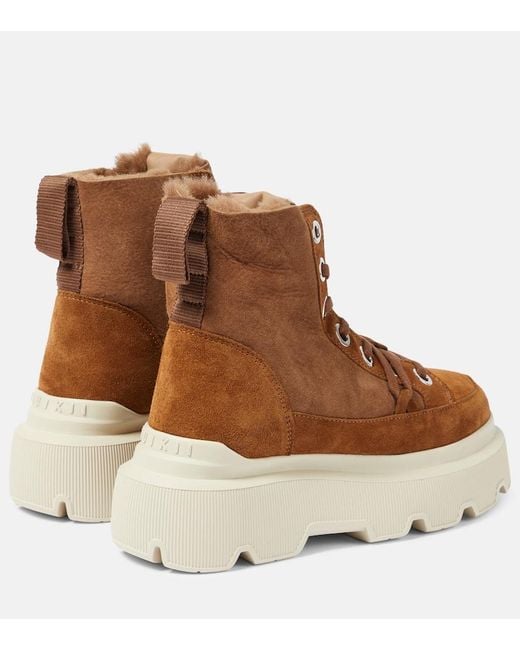 Inuikii Brown Matilda Shearling-lined Suede Boots