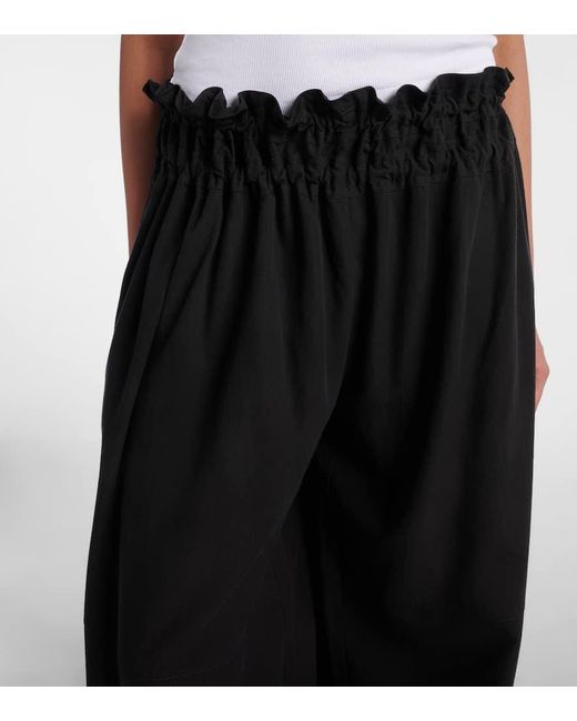 Pantaloni A Gamba Larga E Vita Media di Loewe in Black