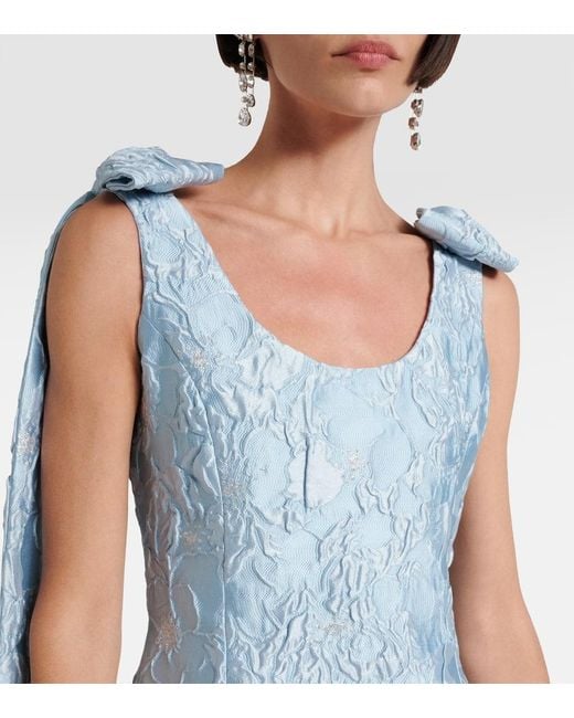 Markarian Blue Lame Brocade Minidress