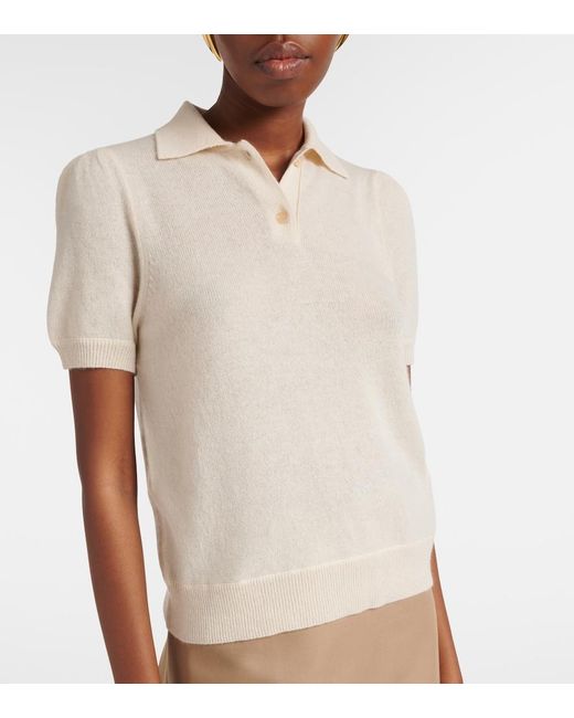 Jardin Des Orangers White Cashmere Polo Sweater