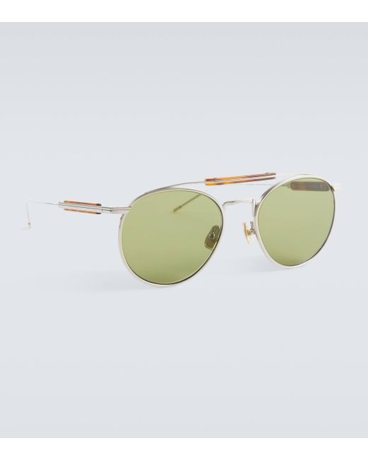 Brunello Cucinelli Green Round Sunglasses for men