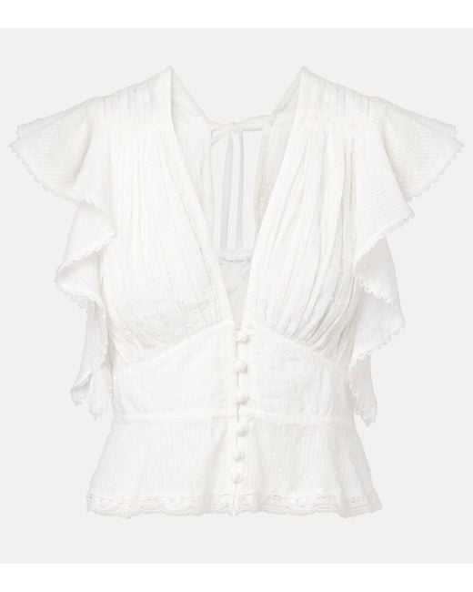 Poupette White Romy Cotton Blouse