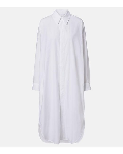 Frankie Shop White Bloom Cotton Poplin Shirt Dress