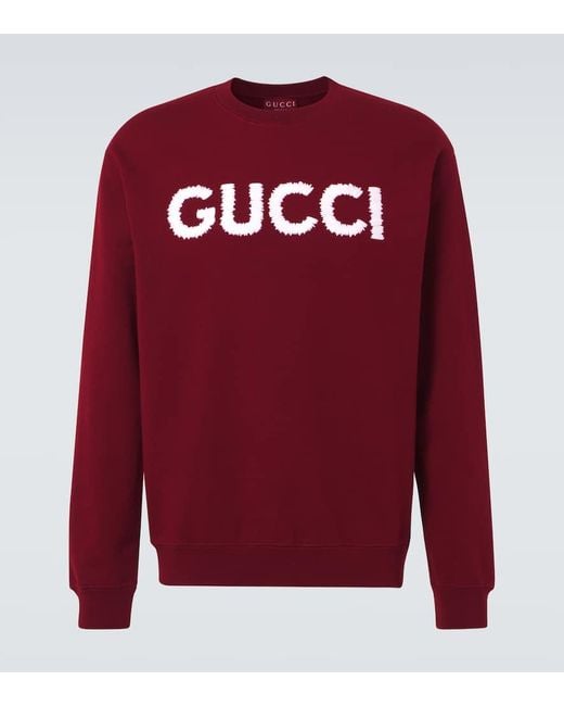 Gucci Logo Text-Embroidered Cotton Jumper for men
