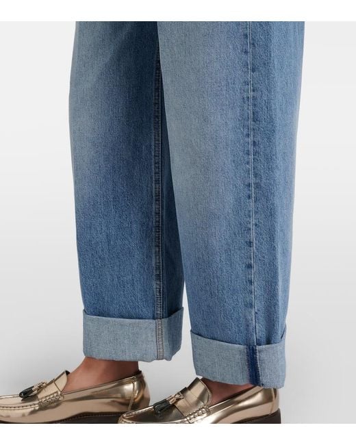 Brunello Cucinelli Blue Wide-Leg Jeans