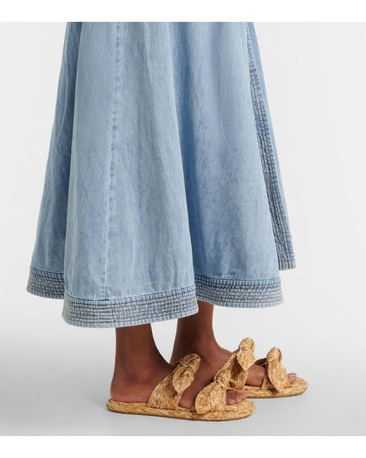 Zimmermann Blue Indra Denim Wrap Dress