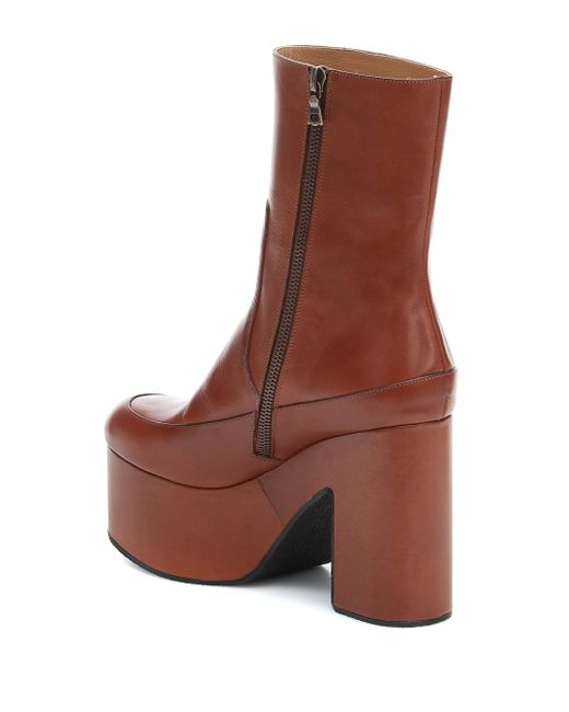 dries van noten leather platform ankle boots