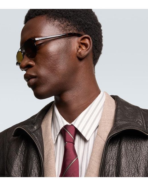 Saint Laurent Brown Sl 843 Aviator Sunglasses for men