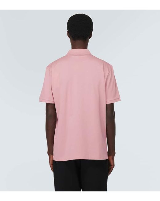 Moncler Polohemd aus Baumwolle in Pink für Herren
