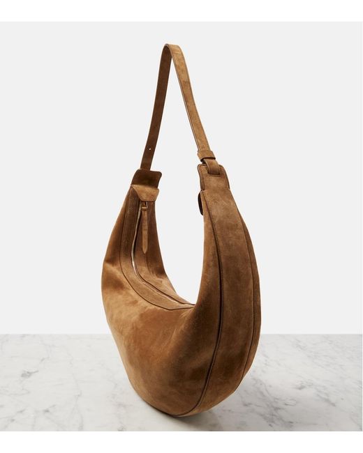 Khaite Brown Augustina Suede Shoulder Bag