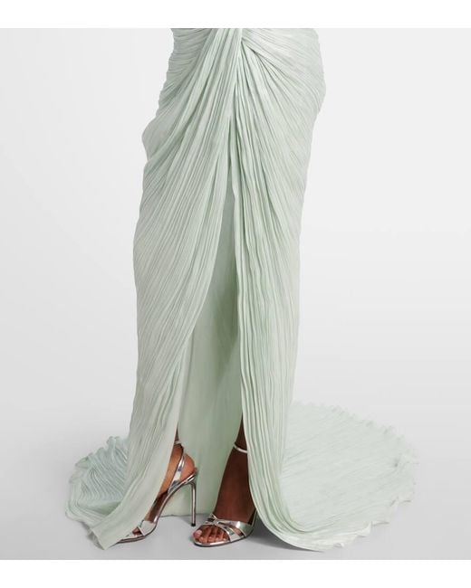 Marmar Halim Green Off-Shoulder-Robe