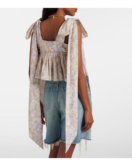 Chloé White Floral Cotton Top