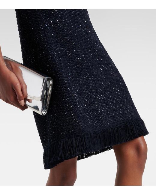 Oscar de la Renta Black Cotton-Blend Tweed Minidress