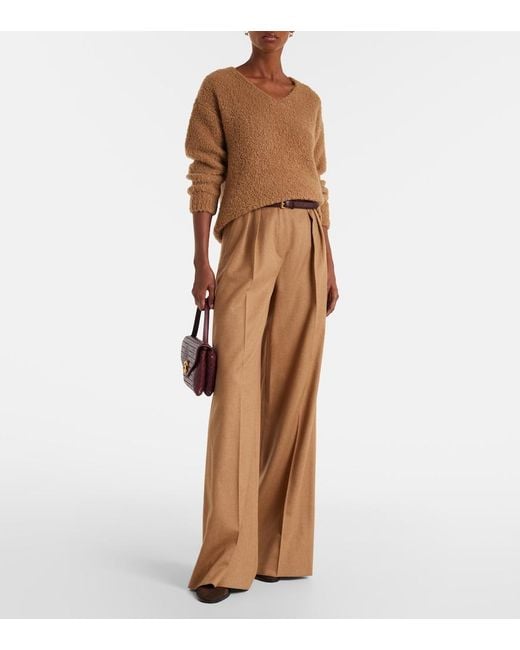 Max Mara Brown Pantera Camel Hair And Silk Sweater