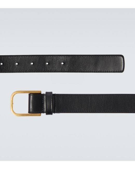 Saint Laurent Black Leather Belt for men