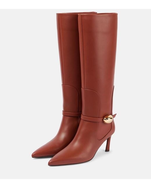 Zimmermann Red Harlow 65 Leather Knee-High Boots