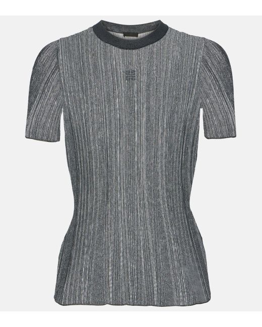 Givenchy Gray Ribbed-knit Top
