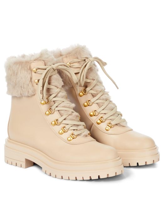 Botines Alaska 20 de piel con borrego Gianvito Rossi de Cuero de color  Neutro | Lyst