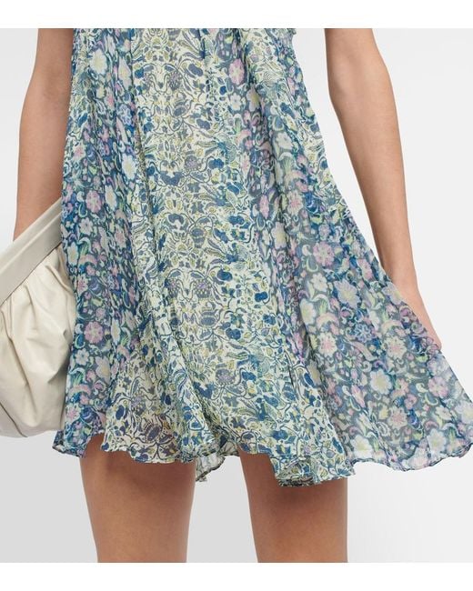 Isabel Marant Blue Odile Printed Silk Minidress