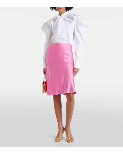 Stella McCartney Pink Satin Midi Skirt