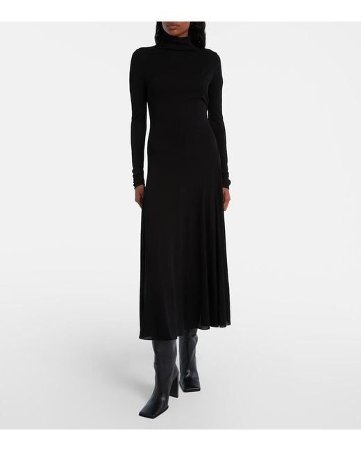 Alaïa Black Crepe Long Dress