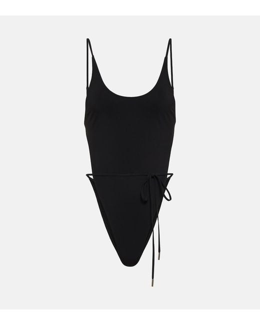 Saint Laurent Black Open-Back Swimsuit