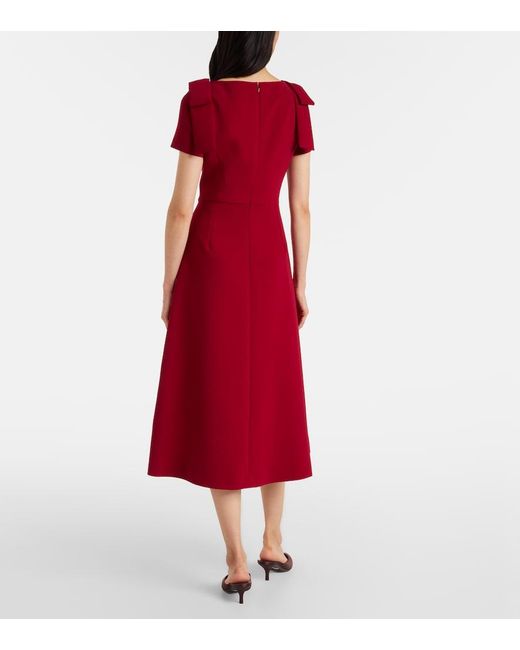 Carolina Herrera Red Bow-Detail Crepe Midi Dress