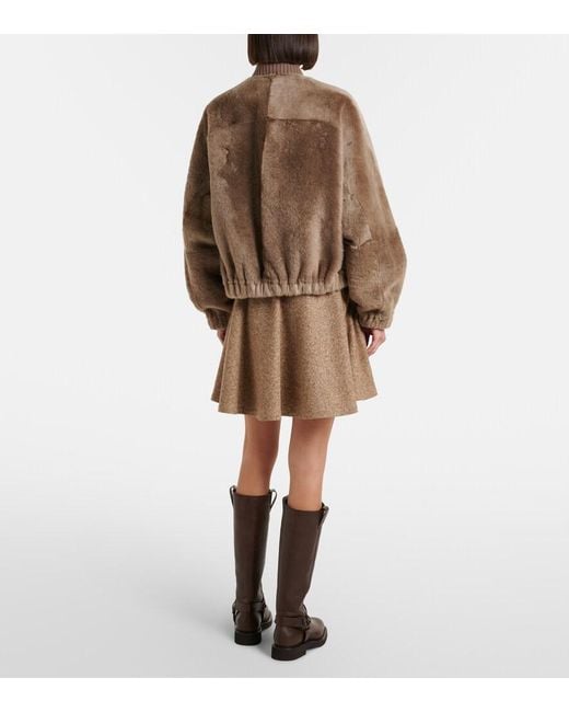 Brunello Cucinelli Brown Monili Wool-Blend Miniskirt
