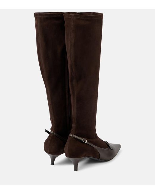 Magda Butrym Black Leather Slingback Pumps With Socks