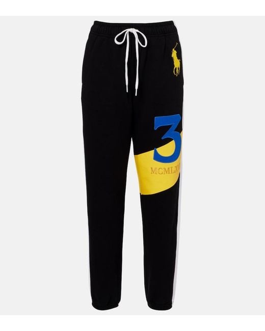 Polo Ralph Lauren Black Logo Cotton-Blend Fleece Sweatpants